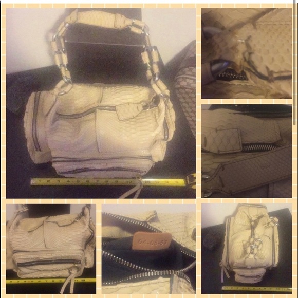 Authentic Vintage CHLOE Large Cream Python Square Betty Bag see certifi… - Picture 8 of 10